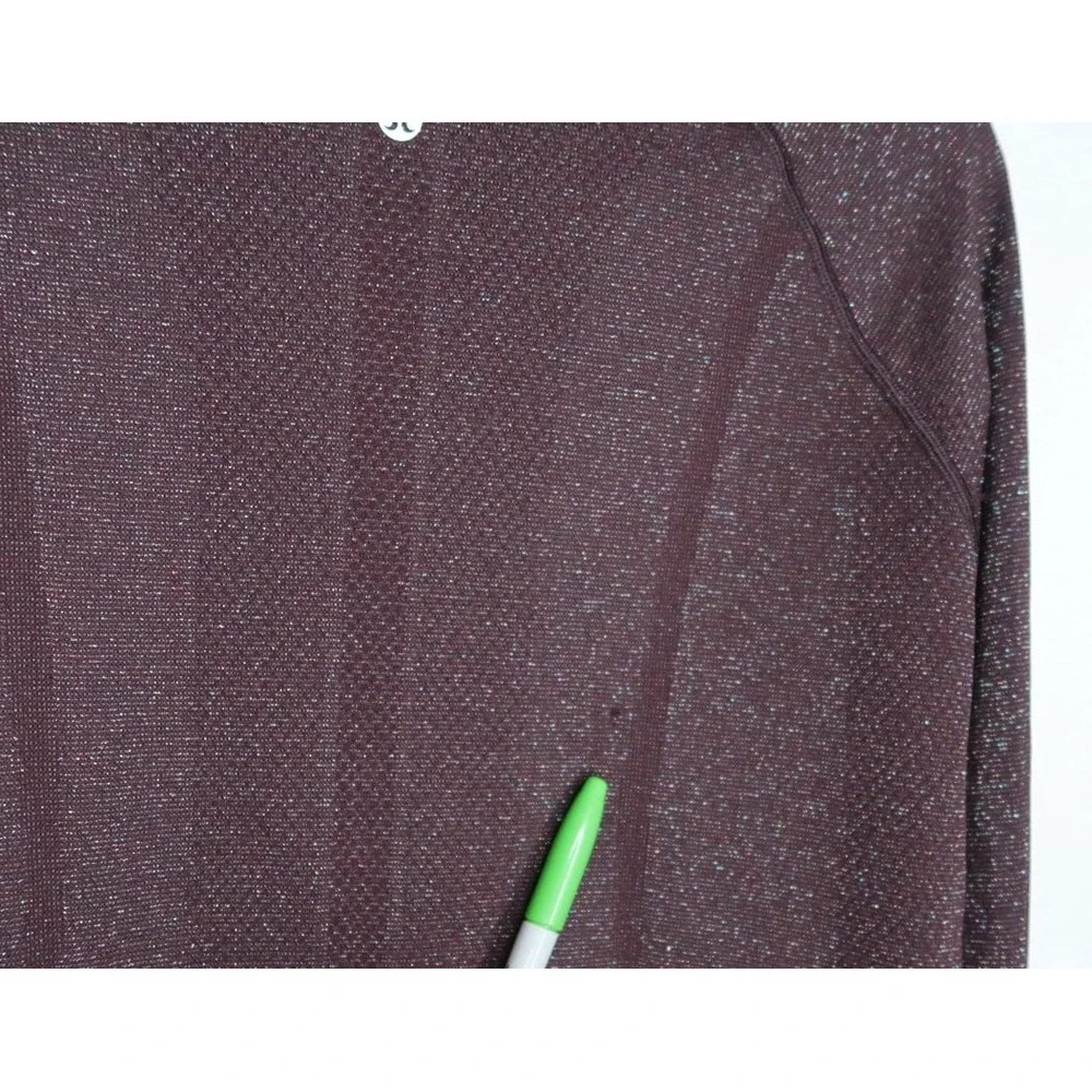 Swiftly Tech Long-Sleeve Shirt 2.0 Hip Length 10 Balck Plum/Rainbow‎ Lurex NWT